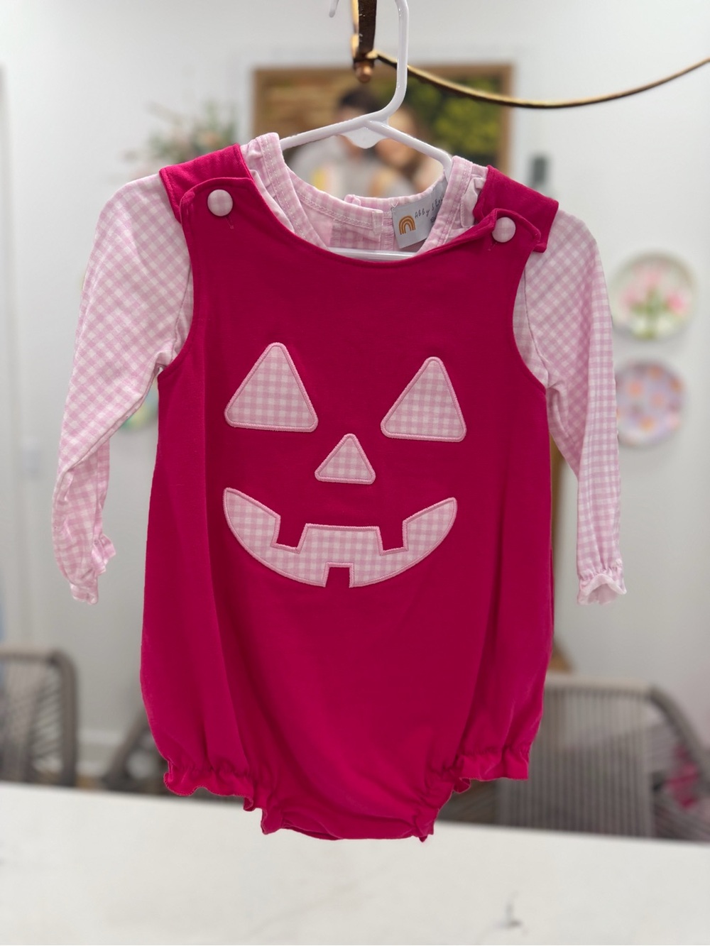 Abby & Evie Pink Pumpkin Halloween Bubble - Picture 2 of 5